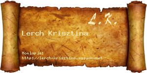 Lerch Krisztina névjegykártya